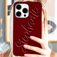 Modern Red Minimalist Script Name iPhone 16 Pro Max Case