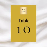 Gold white business logo table number