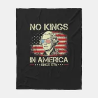 No Kings In America Since 1776 Vintage Flag Fleece Blanket