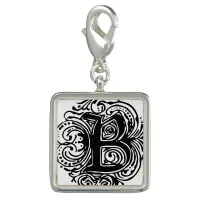 Monarchia Black Letter "B" Square Charm