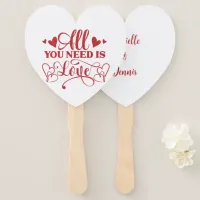 All You Need Is Love Typography Hand Fan