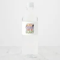 Eat Drink And Be Scary Halloween Party Spooky Desi Water Bottle Label