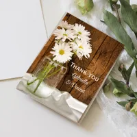 Mason Jar Daisies Country Barn Wedding Thank You