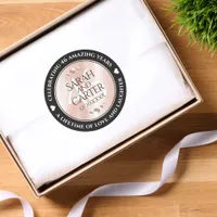 Elegant 46th Pearl Wedding Anniversary Celebration Classic Round Sticker