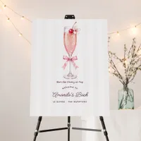 Preppy Coquette Cherry on Top Bachelorette Welcome Foam Board