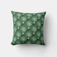 Fancy Green and Diamond Throw Pillow