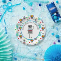 Personalized Boy's Birthday Robot  Paper Plates