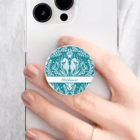 Seahorses Ocean Sea Life Teal Blue Add Your Name PopSocket