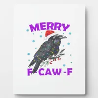 Funny Crow Christmas Classic Vintage Style Plaque