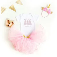 Personalized Lace Bunny Baby Bodysuit 