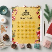 Yellow Elegant Christmas Bingo Jigsaw Puzzle