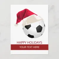 Christmas Soccer Ball Santa Hat postCards