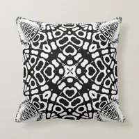 Ajuna Black White Geometric Tribal Pattern Cushion