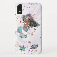 *~* Turquoise Pearls Gold Pink Glitter Mermaid iPhone XR Case