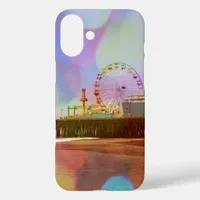 Colorful Blurry Bokeh Santa Monica Pier iPhone 16 Plus Case