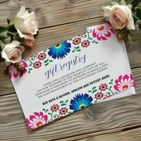 Mexican Fiesta Colorful Floral Botanical Wedding Enclosure Card