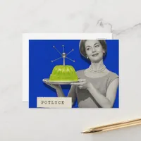 potluck Woman retro surreal collage Postcard