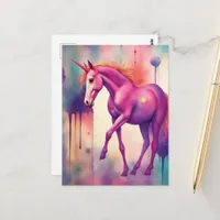 Adorable Purple Unicorn Fantasy Postcard