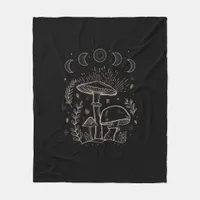 Goblincore Aesthetic Academia Cottagecore Mushroom Fleece Blanket