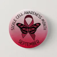Sickle Cell Awareness Burgundy Ribbon Button