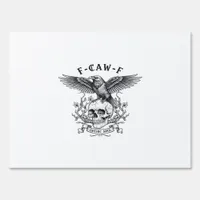 F-Caw-F Funny Crow Halloween Vintage Design Sign