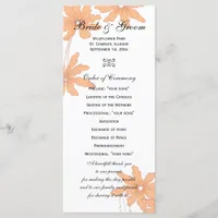 Orange Daisies on White Wedding Program