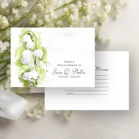 Lily of the Valley Flowers Share a Memory Funeral  Note Card