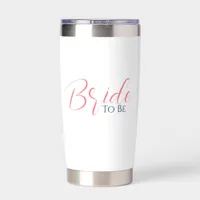Bride Squad Bride To Be Elegant Pink Script Insulated Tumbler