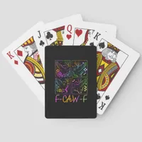 Raven F-Caw-F Colorful Neon Goth Bird Funny  Poker Cards