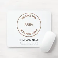 Company Logo Name Address White Mouse Pad