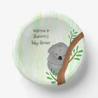 Personalized Sleepy Koala Bear Themed Baby Shower Paper Bowls