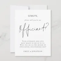 Will you be our officiant proposal card