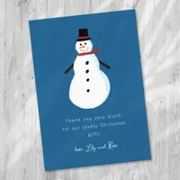 Snowman Kids Christmas Thank You Card