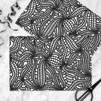 Abstract Organic Hand Drawn Doodle Black and White Tissue Paper