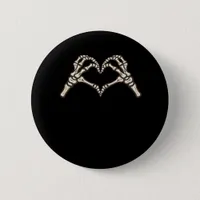 Skeleton Hand Hearts Design Button