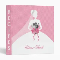 Pink Bridal shower Recipe Folder