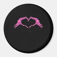 Skeleton Hands Heart Sign Retro Halloween Magnet