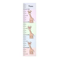 Cute Giraffe Pastel Growth Chart Add Child's Name Photo Print
