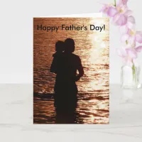 Silhouette Father Child Beach Quote Father's Day Card