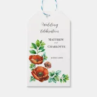 Sublime Watercolor Red Poppies in Vintage Style Gift Tags