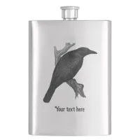 Gothic Raven Personalized Flask