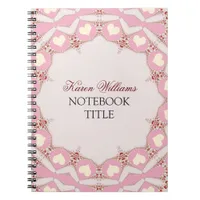 Cream Love Hearts Pink Pastel Lace Notebook