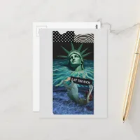 Surreal Eat the Rich Collage Postcard