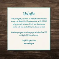 Handwritten Whimsical Wavy Border Wedding Details Enclosure Card