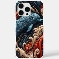 Ocean-Inspired Dolphin Artwork iPhone 16 Pro Max Case