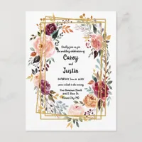 Floral Frame Trending Wedding Postcard