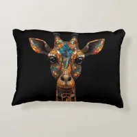 Giraffe Mosaic Portrait Accent Pillow