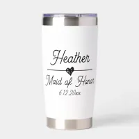 Cute Personalized Maid of Honor Insulated Tumbler