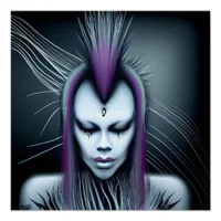 Dystopian Alien Human Hybrid Etheral Ai Art Poster