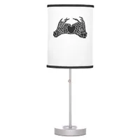 Skeleton Heart Hands Clean Graphic Mood Table Lamp
